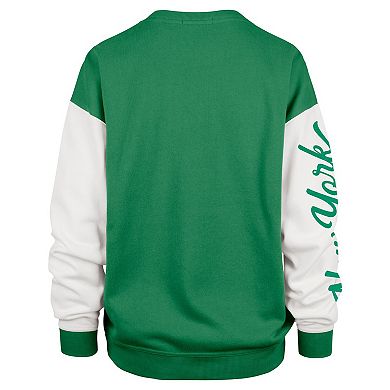 Women's '47 Green New York Jets Double Header Rise Andie Pullover Sweatshirt