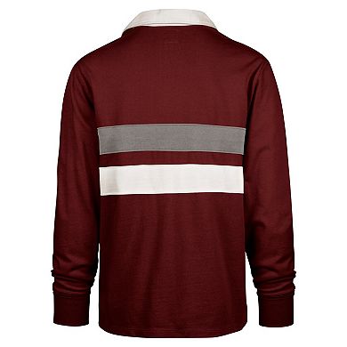 Men's '47 Crimson Alabama Crimson Tide Clubhouse Knox Thames Long Sleeve Rugby Polo