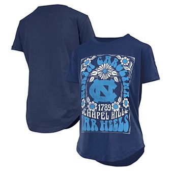 Women's Pressbox Navy North Carolina Tar Heels Irvine Floral Team Color T-Shirt
