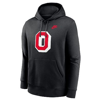 Men's Nike Black Ohio State Buckeyes Legacy Logo Club Fleece Pullover Hoodie