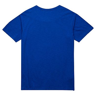 Men's Mitchell & Ness Royal Denver Nuggets Hardwood Classics Felt Applique Slub T-Shirt