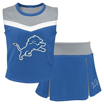Girls Youth Blue Detroit Lions Spirit Two-Piece Cheerleader Set