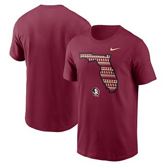 Men's Nike Garnet Florida State Seminoles Campus State Shape T-Shirt