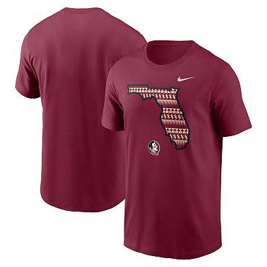 Men's Nike Garnet Florida State Seminoles Campus State Shape T-Shirt