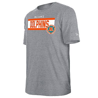 Men's New Era Grey Miami Dolphins 3rd Down Domestic T-Shirt
