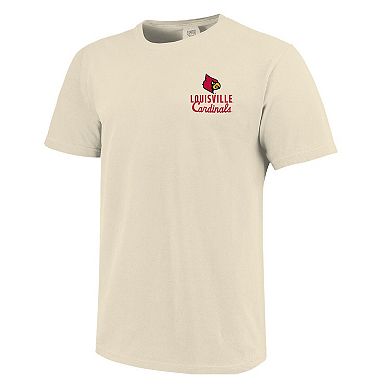 Men's Cream Louisville Cardinals Comfort Colors Mascot Overlay T-Shirt