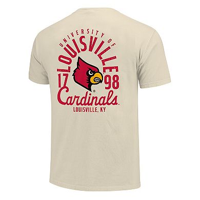 Men's Cream Louisville Cardinals Comfort Colors Mascot Overlay T-Shirt