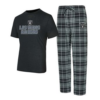 Men's Concepts Sport Black/Gray Las Vegas Raiders Vector T-Shirt & Flannel Pants Sleep Set