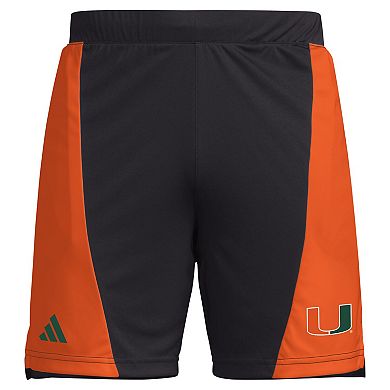 "Men's adidas Black Miami Hurricanes Designed for Training 7"" AEROREADY Shorts"