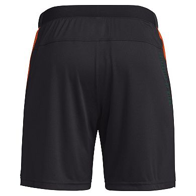 "Men's adidas Black Miami Hurricanes Designed for Training 7"" AEROREADY Shorts"