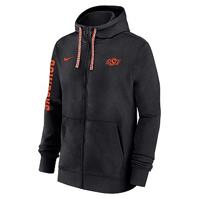 Men's Nike Black Oklahoma State Cowboys 2024/25 Sideline Club Fleece Pullover Hoodie