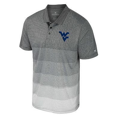 Men's Colosseum Gray West Virginia Mountaineers Striped Mesh Polo