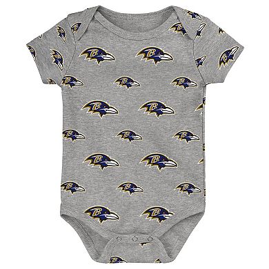 Newborn & Infant Baltimore Ravens Team Starter 3-Pack Bodysuit Set