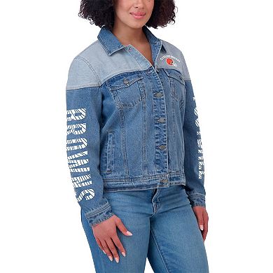 Women's WEAR by Erin Andrews Cleveland Browns Full-Button Denim Jacket