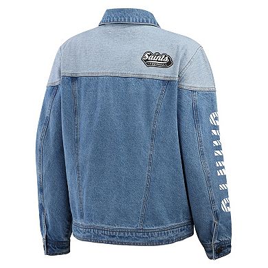 Women's WEAR by Erin Andrews New Orleans Saints Full-Button Denim Jacket