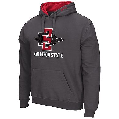 Men's Colosseum Charcoal San Diego State Aztecs Arch & Logo 3.0 Pullover Hoodie
