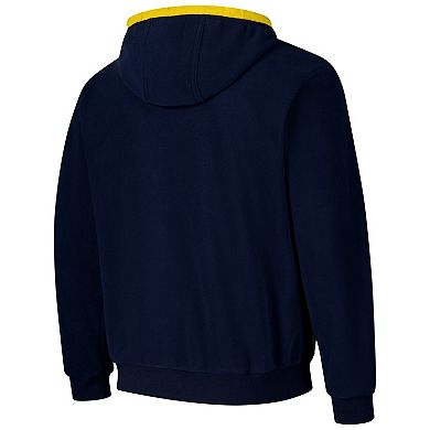 Men's Columbia Navy Michigan Wolverines Flanker Fleece Pullover Hoodie