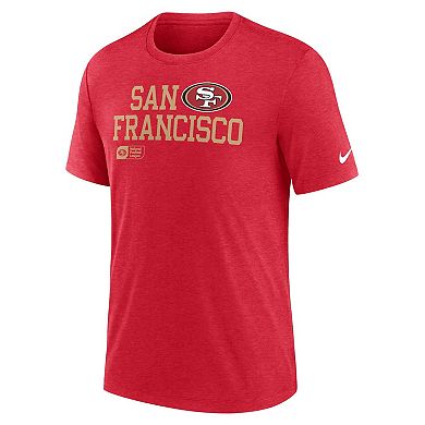 Men's Nike Scarlet San Francisco 49ers Overlap Lockup Tri-Blend T-Shirt