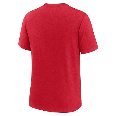 Men's Nike Scarlet San Francisco 49ers Overlap Lockup Tri-Blend T-Shirt
