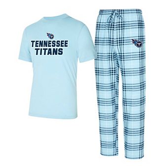 Men's Concepts Sport Light Blue/Navy Tennessee Titans Vector T-Shirt & Flannel Pants Sleep Set