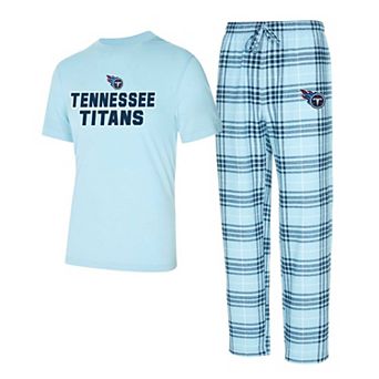 Men's Concepts Sport Light Blue/Navy Tennessee Titans Vector T-Shirt & Flannel Pants Sleep Set