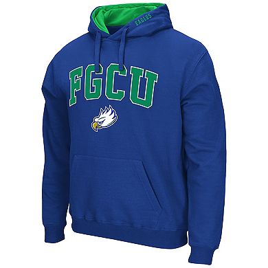 Men's Colosseum Blue Florida Gulf Coast Eagles Arch & Logo 3.0 Pullover Hoodie