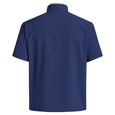 Men's adidas Navy Georgia Tech Yellow Jackets 2024 Coaches Sideline Half-Zip Short Sleeve Jacket