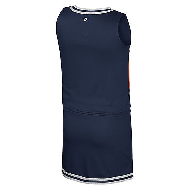 Girls Youth Colosseum Navy Illinois Fighting Illini Cheerleader Top & Skirt Set
