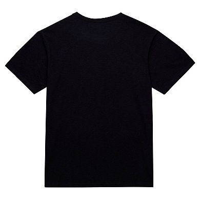 Men's Mitchell & Ness Black San Antonio Spurs Hardwood Classics Felt Applique Slub T-Shirt