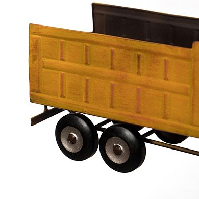 Decorative Rustic Metal Yellow Single Bottle Truck Wine Holder