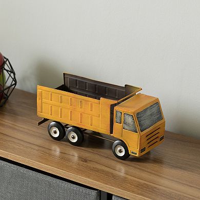 Decorative Rustic Metal Yellow Single Bottle Truck Wine Holder