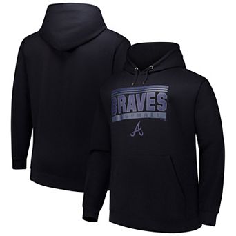 Men's Black Atlanta Braves Stack Fleece Pullover Hoodie