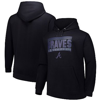 Men's Black Atlanta Braves Stack Fleece Pullover Hoodie