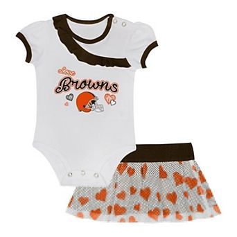 Newborn & Infant Cleveland Browns Love My Team Bodysuit & Skirt Set