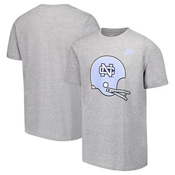 Youth Nike Heather Gray North Carolina Tar Heels Helmet T-Shirt