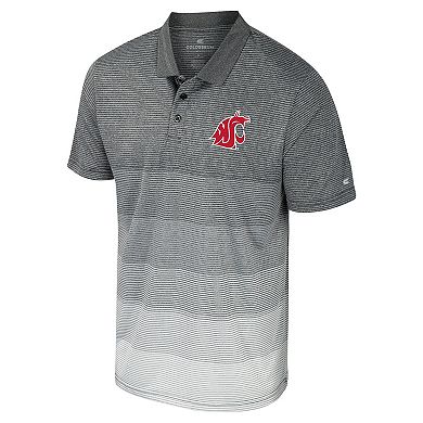 Men's Colosseum Gray Washington State Cougars Striped Mesh Polo