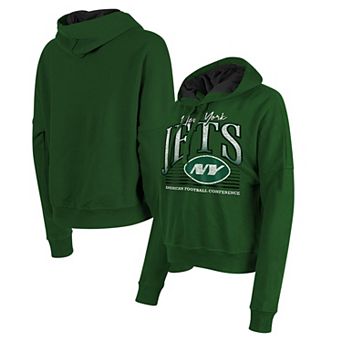 Women's New Era Heather Green New York Jets Boxy Pullover Hoodie