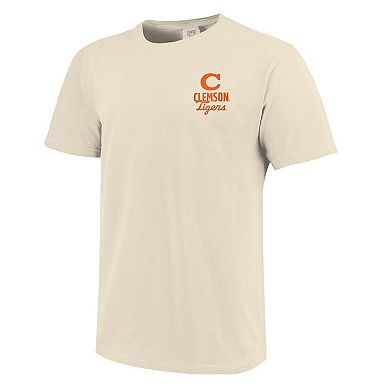 Men's Cream Clemson Tigers Comfort Colors Mascot Overlay T-Shirt