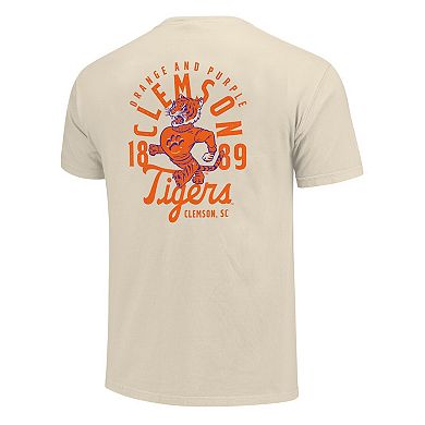 Men's Cream Clemson Tigers Comfort Colors Mascot Overlay T-Shirt