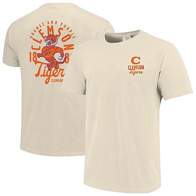 Men's Cream Clemson Tigers Comfort Colors Mascot Overlay T-Shirt