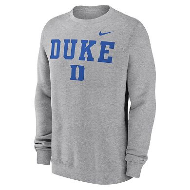 Men's Nike Heather Gray Duke Blue Devils Primetime Primary Stack Pullover Sweatshirt