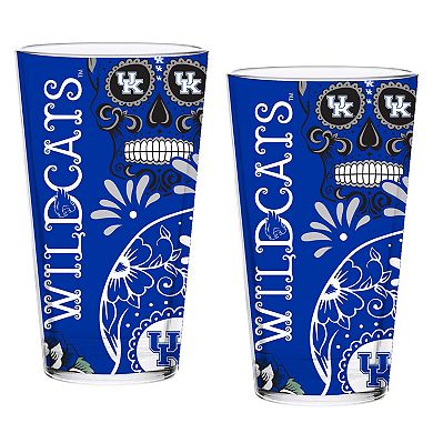 Kentucky Wildcats Two-Pack 16oz. Dia De Los Muertos Pint Glass Set