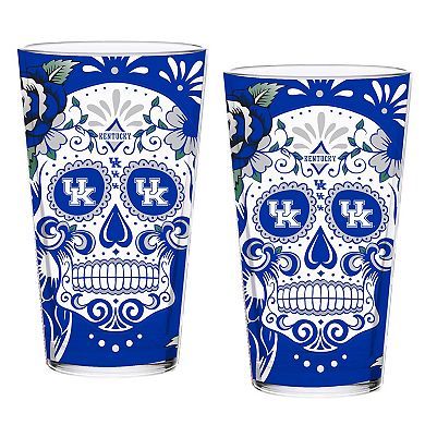 Kentucky Wildcats Two-Pack 16oz. Dia De Los Muertos Pint Glass Set