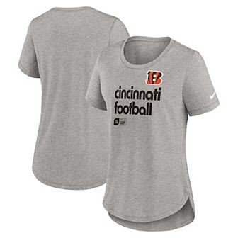 Women's Nike Heather Gray Cincinnati Bengals Fashion Tri-Blend T-Shirt