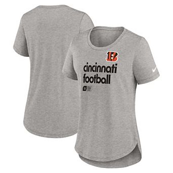 Women's Nike Heather Gray Cincinnati Bengals Fashion Tri-Blend T-Shirt
