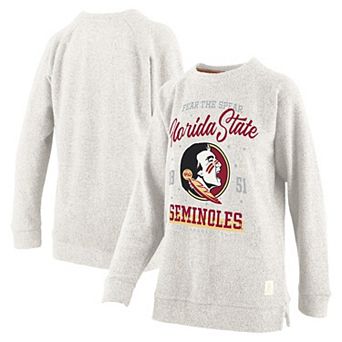 Women's Pressbox Oatmeal Florida State Seminoles Plus Size Comfy Cairo Terry Pullover Sweatshirt