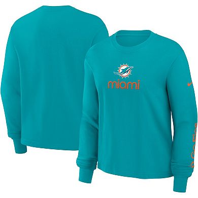 Women's Nike Aqua Miami Dolphins Boxy Long Sleeve T-Shirt