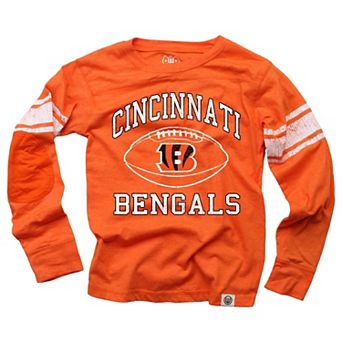 Youth Wes & Willy Orange Cincinnati Bengals Football Long Sleeve T-Shirt