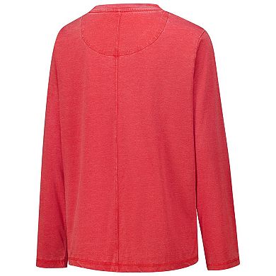 Women's Pressbox Red Wisconsin Badgers Chandler Olive Leaf Arch Long Sleeve T-Shirt