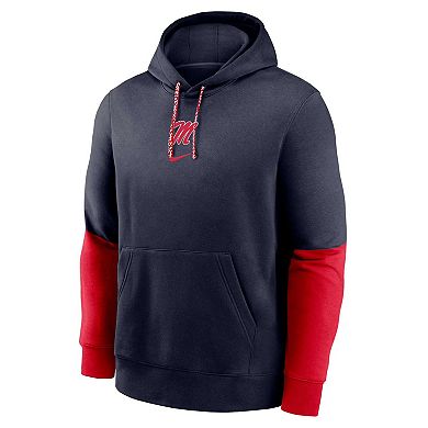 Men's Nike Navy Ole Miss Rebels 2024 Sideline Club Fleece Pullover Hoodie